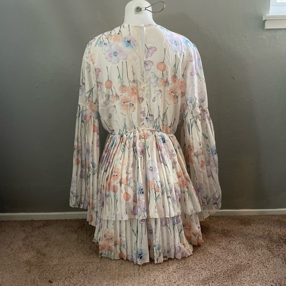 NWT - Pastel Floral Mini Dress - Picture 5 of 6